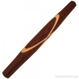 Black Walnut with Sugar Maple Celtic Knot French Style Rolling Pin: Tapered Solid Wood Design. By Top Notch Kitchenware! - B00O73TVOW